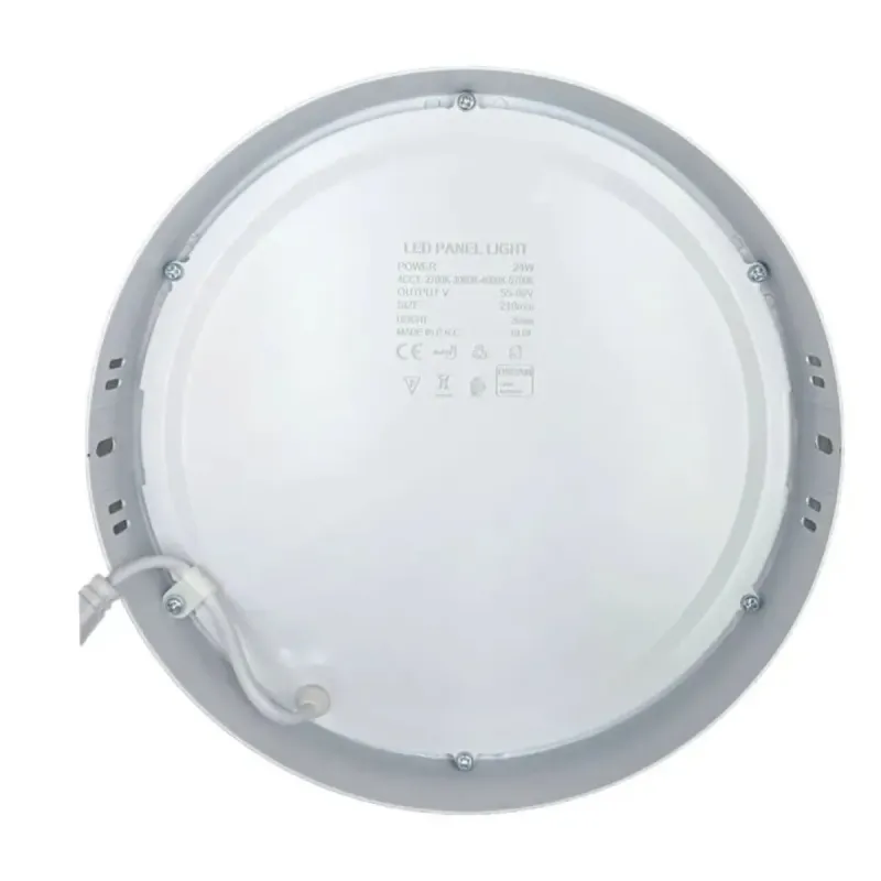 24W round LED panel installed on ceiling delivering uniform anti-glare lighting