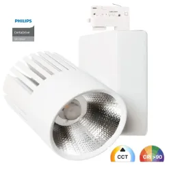 Faretto LED binario trifase 40W UPPSALA bianco con driver Philips Certa professionale