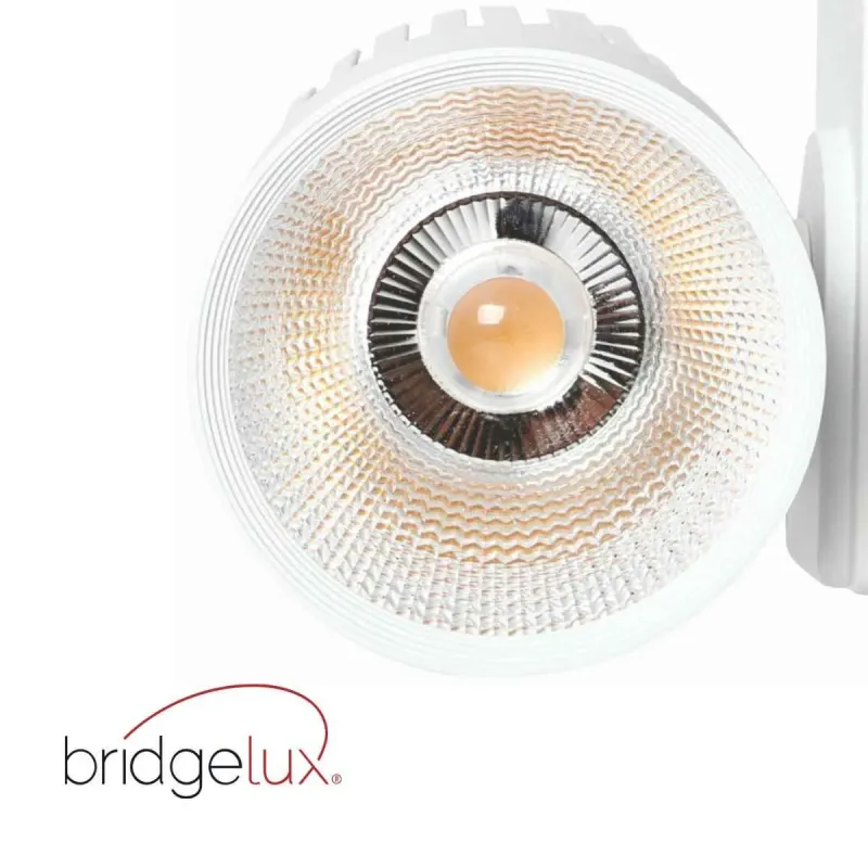 Detalhe do chip LED Bridgelux do foco de calha UPPSALA 40W com IRC superior a 98