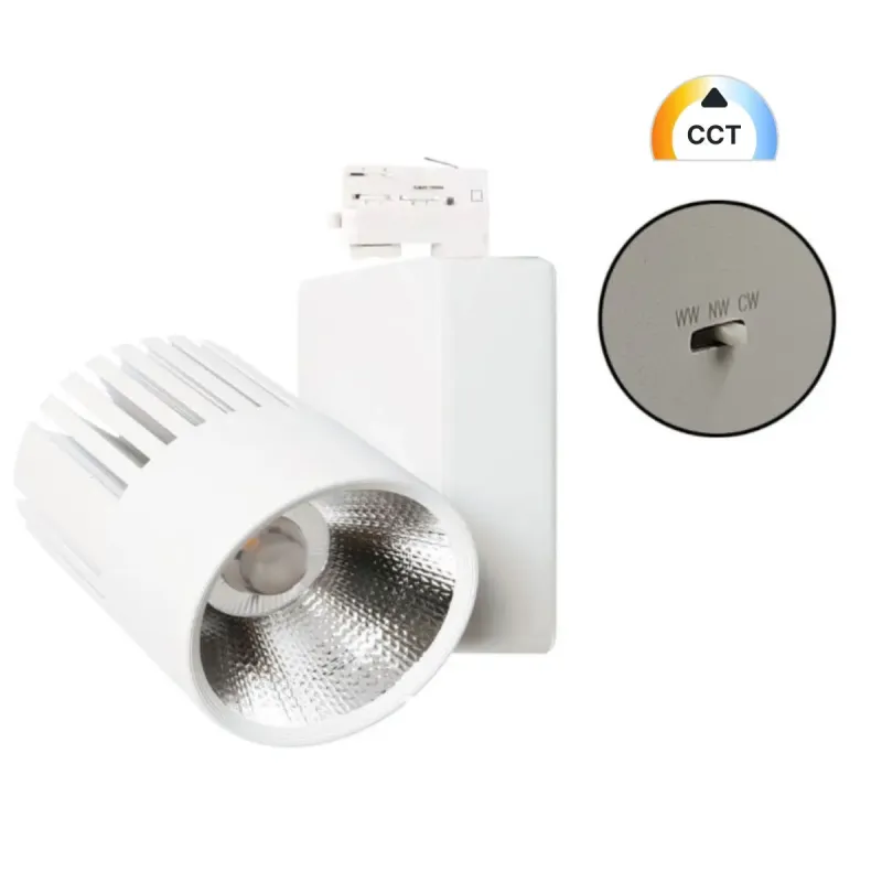Foco LED de calha UPPSALA 40W com temperatura 3CCT selecionável 2700K 4000K 5700K