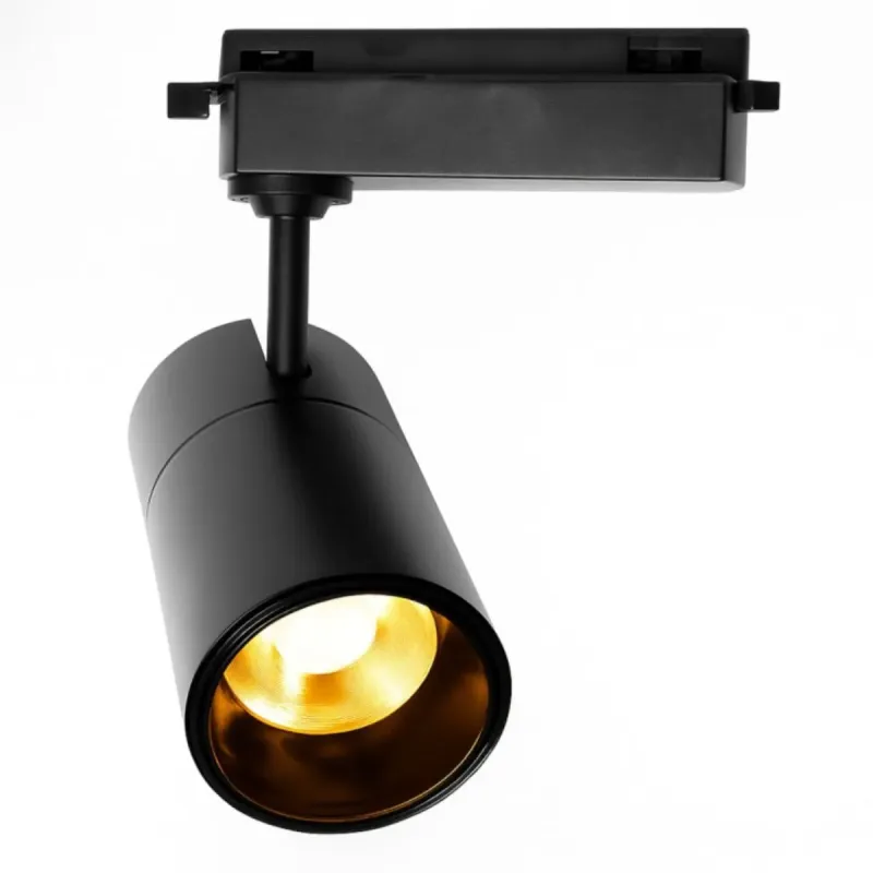 Detalhe frontal do foco de calha PARIS 30W com ótica de 24 graus anti-encandeamento