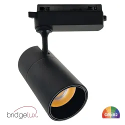 Foco LED carril monofásico PARIS 30W negro con chip Bridgelux COB para iluminación comercial