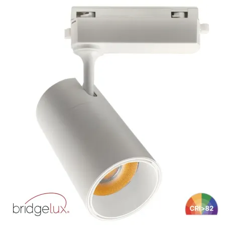 Faretto LED binario PARIS 30W monofase bianco chip Bridgelux 24º per negozi