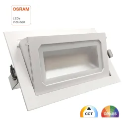 Foco LED 40W orientable rectangular chip OSRAM 3CCT downlight comercial
