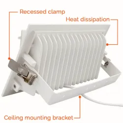 Faretto LED 40W orientabile dissipatore posteriore molle incasso soffitto OSRAM