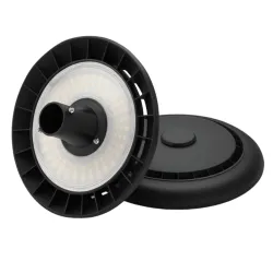 Luminária LED PARK CITY circular duas vistas LEDs e tampa fechada