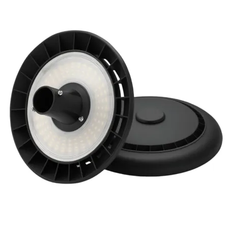 Luminária LED PARK CITY circular duas vistas LEDs e tampa fechada