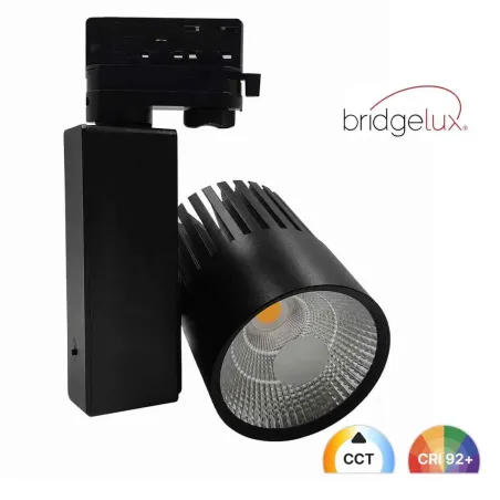 GRAZ 40W black 3-phase LED track spotlight Bridgelux chip CRI 92 CCT selector