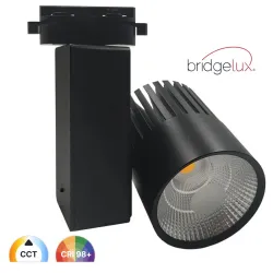 Foco LED carril monofásico GRAZ 40W negro chip Bridgelux 3CCT con CRI 98+