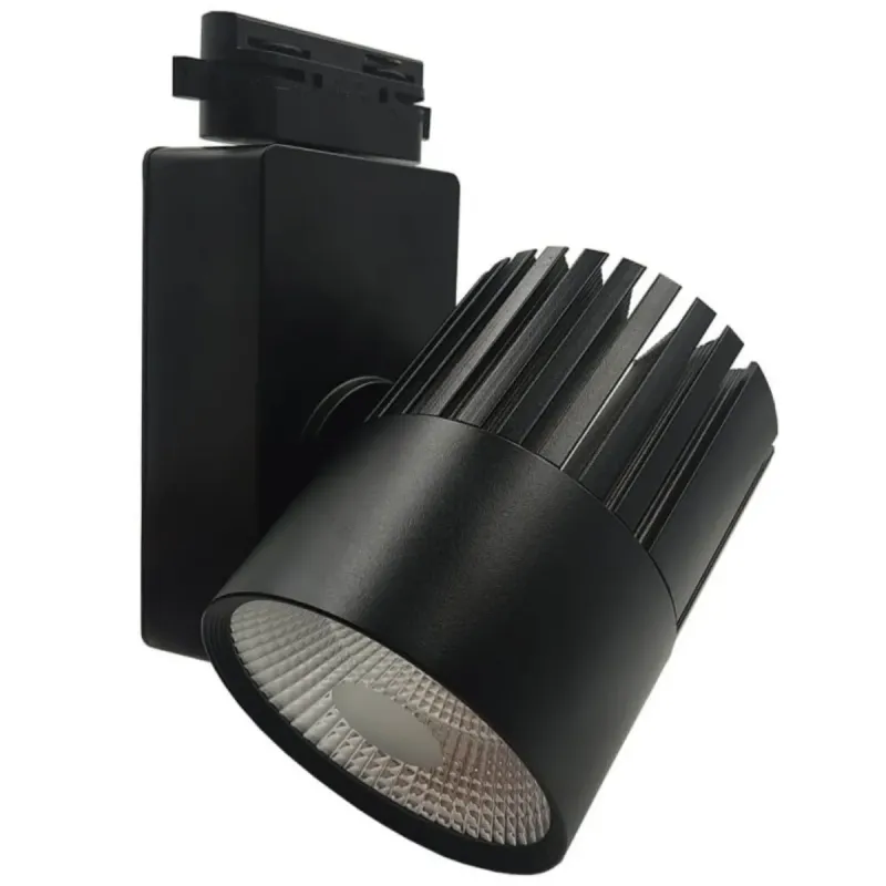 GRAZ 40W single-phase track spotlight black tilted adjustable LED head