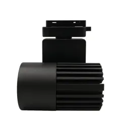 Side view single-phase GRAZ 40W track spotlight with aluminium cooling fins