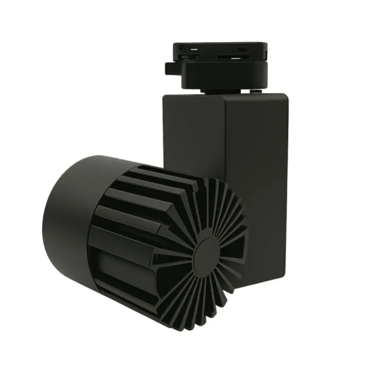 Single-phase GRAZ 40W spotlight back showing radial rear heatsink