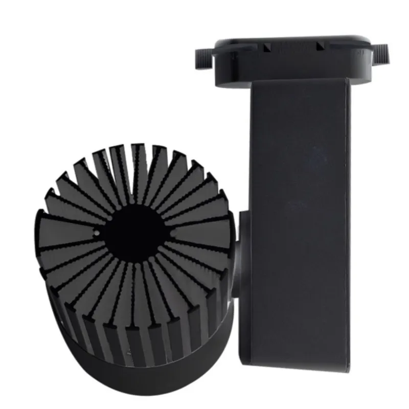 GRAZ 40W single-phase LED spotlight rotated showing full radial rear heatsink