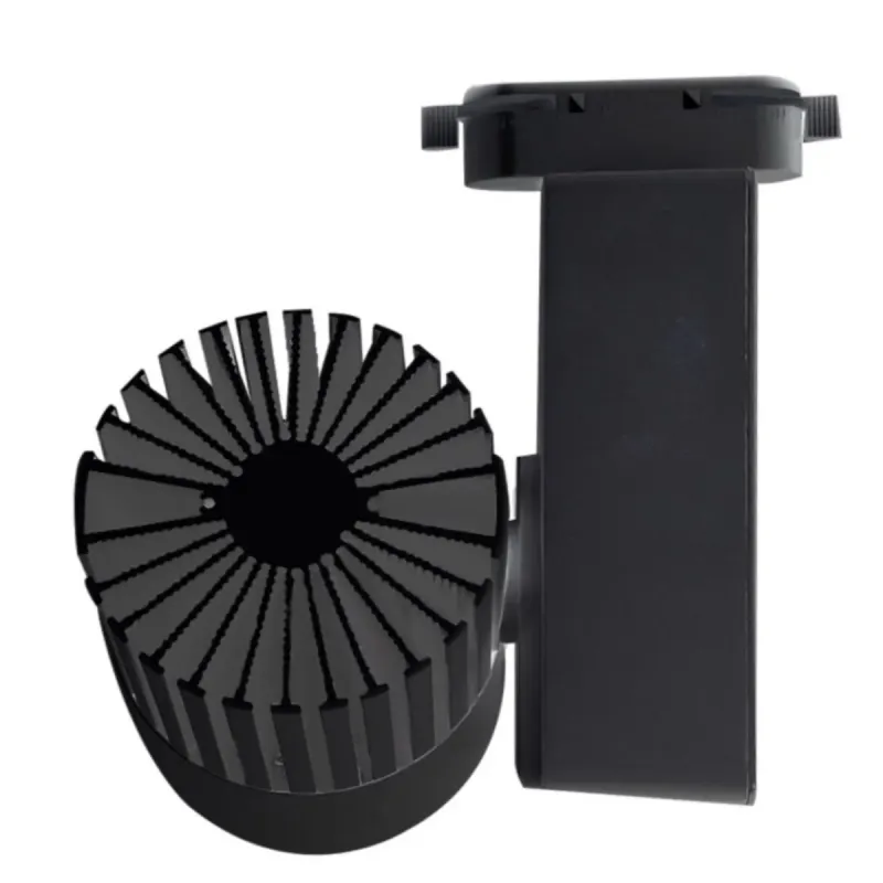 GRAZ 40W single-phase LED spotlight rotated showing full radial rear heatsink