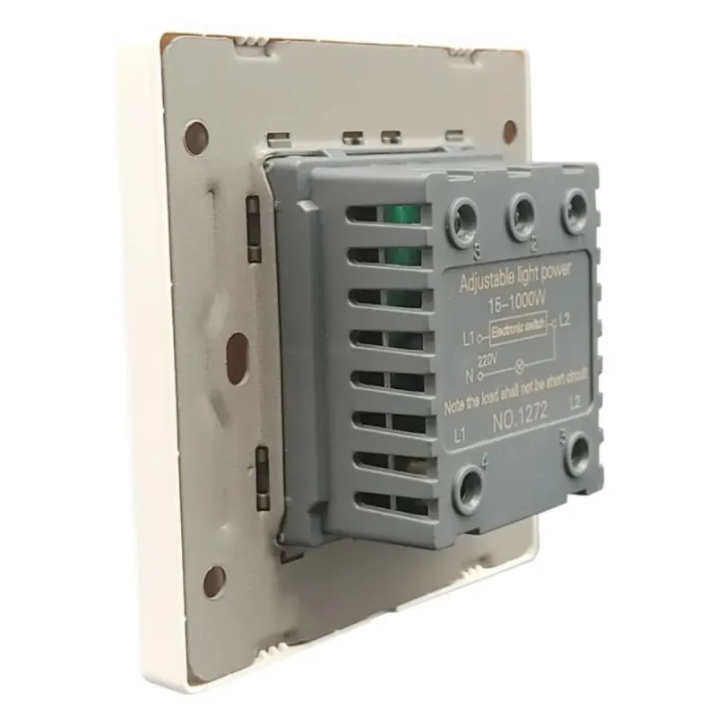 Parte trasera regulador Triac 15-1000W con bornes L1 L2 N y conexiones 220V