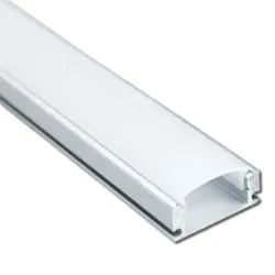 Profilé aluminium en saillie 2m en U avec diffuseur opale pour ruban LED