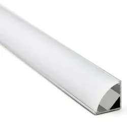 Profilé aluminium angulaire 90º en L 2 m pour ruban LED diffuseur opale