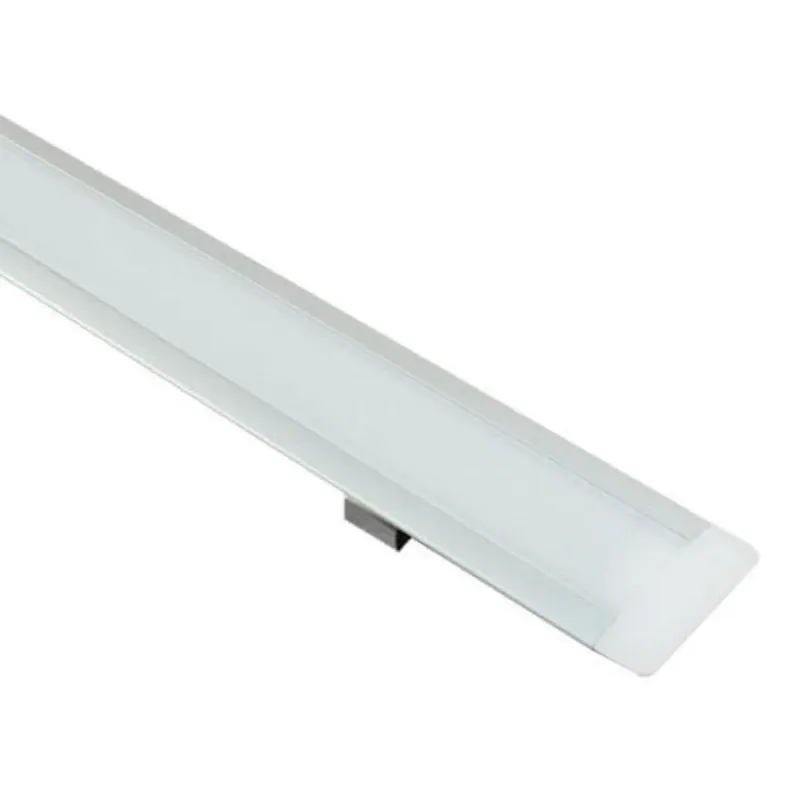 Profilé aluminium encastré 2m ALAS installé avec diffuseur opale vue latérale