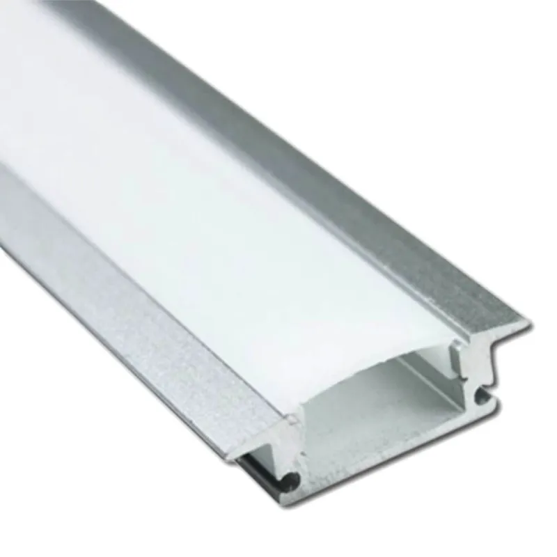 Profilé aluminium encastrable 2m avec ailes et diffuseur opale pour ruban LED