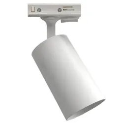 Foco carril monofásico EMMEN GU10 blanco orientable cuerpo cilíndrico hierro