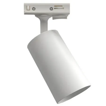 Foco calha monofásica EMMEN GU10 branco orientável corpo cilíndrico ferro