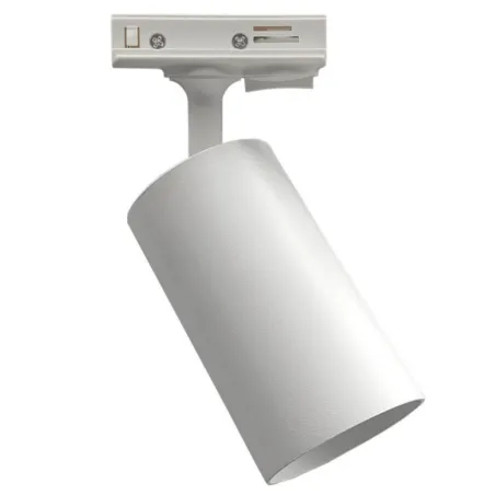 EMMEN single-phase track spotlight GU10 white adjustable cylindrical iron body