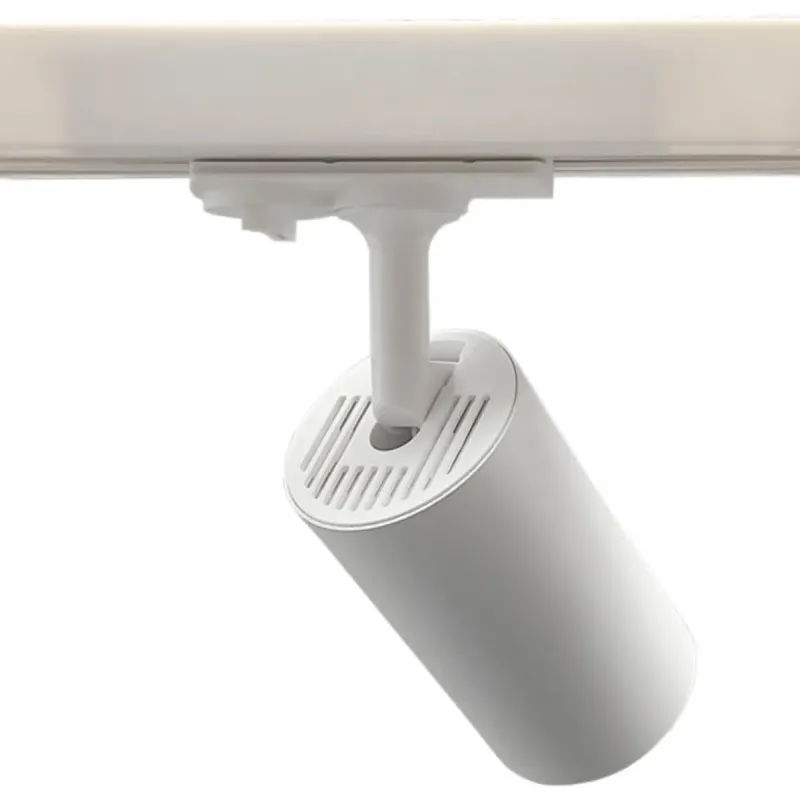 Faretto EMMEN GU10 bianco visto dall alto con griglia ventilazione posteriore