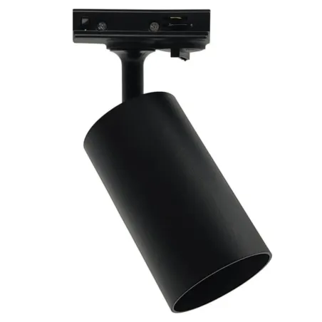 EMMEN single-phase track spotlight GU10 black adjustable cylindrical iron body