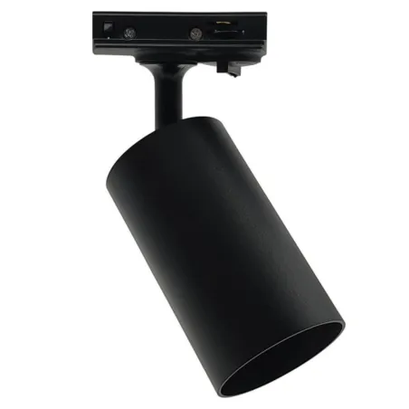 Spot rail monophasé EMMEN GU10 noir orientable corps cylindrique fer