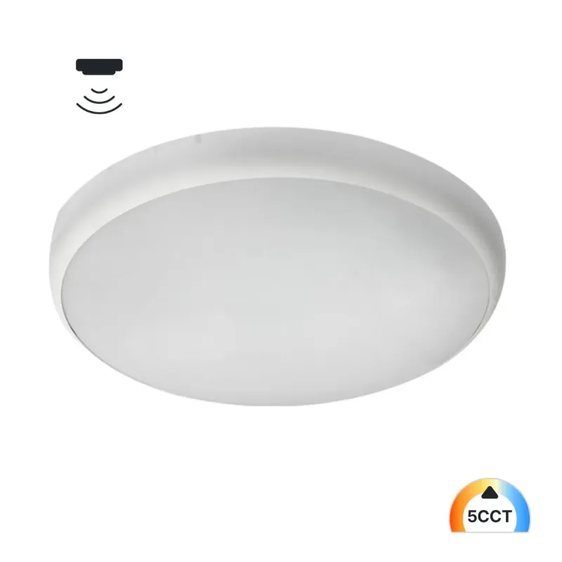 Plafonnier LED avec détecteur radar mouvement intégré et sélecteur 5CCT