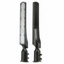 Vista frente e trás candeeiro LED 50W AREA FLEX comparativa leds e dissipador