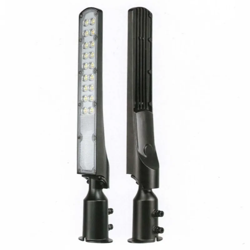 Front and rear comparison LED street light 50W AREA FLEX with leds and heatsink