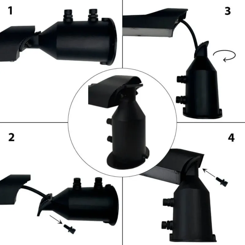 Installation instructions LED street light 50W 4 steps flexible adjustable system