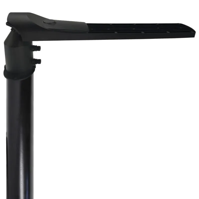 Detail LED street light 100W horizontal mount on column with fixing screws