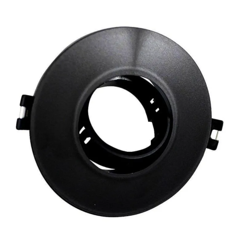 Aro empotrable circular negro GU10 policarbonato orientable LED