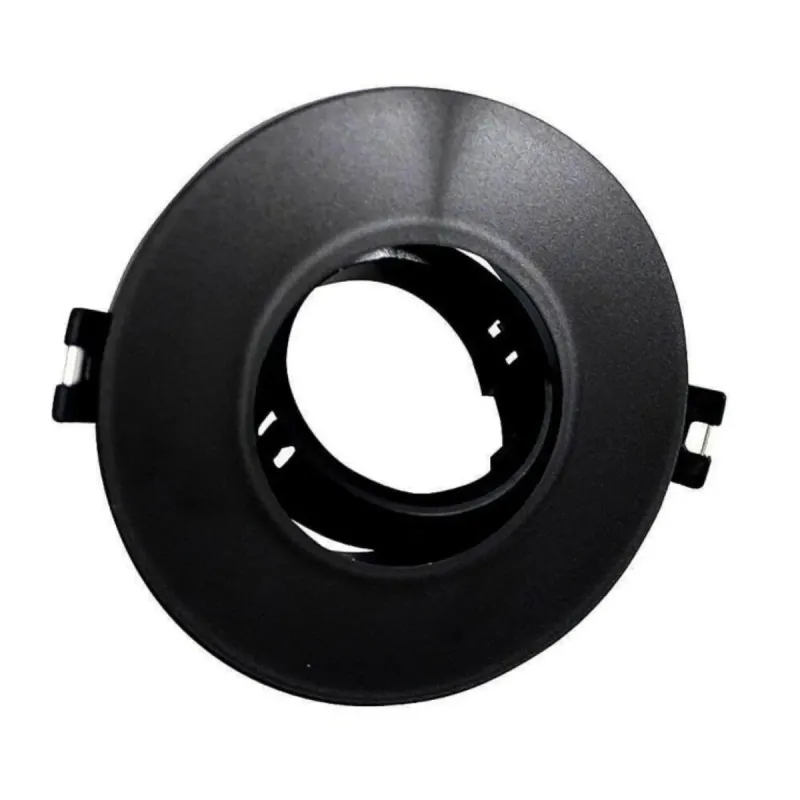 Black recessed circular ring GU10 polycarbonate tiltable LED downlight