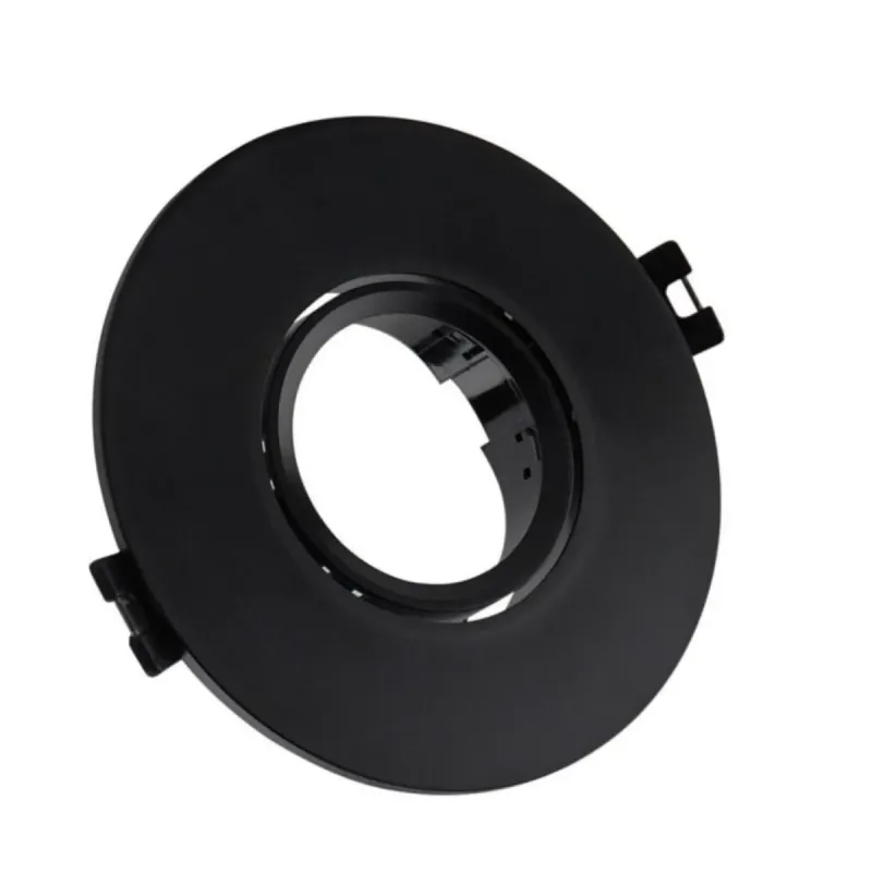 Circular black ring frame GU10 bulb housing matte finish recessed