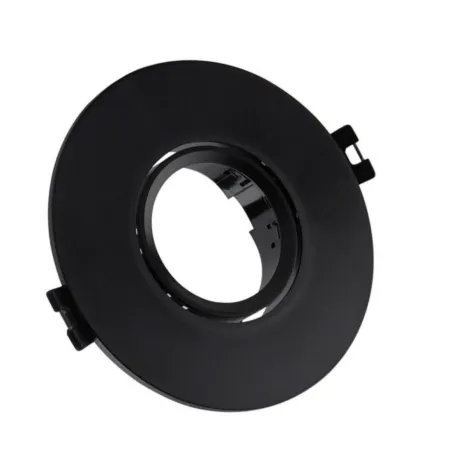 Circular black ring frame GU10 bulb housing matte finish recessed