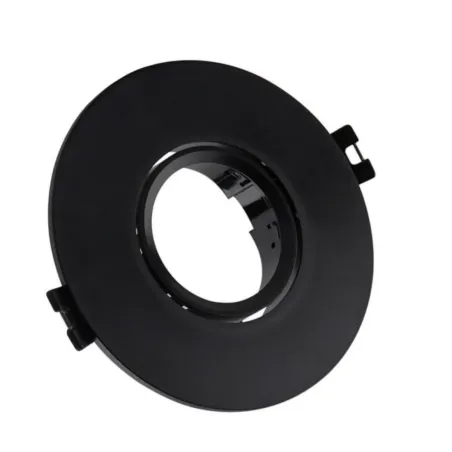 Circular black ring frame GU10 bulb housing matte finish recessed