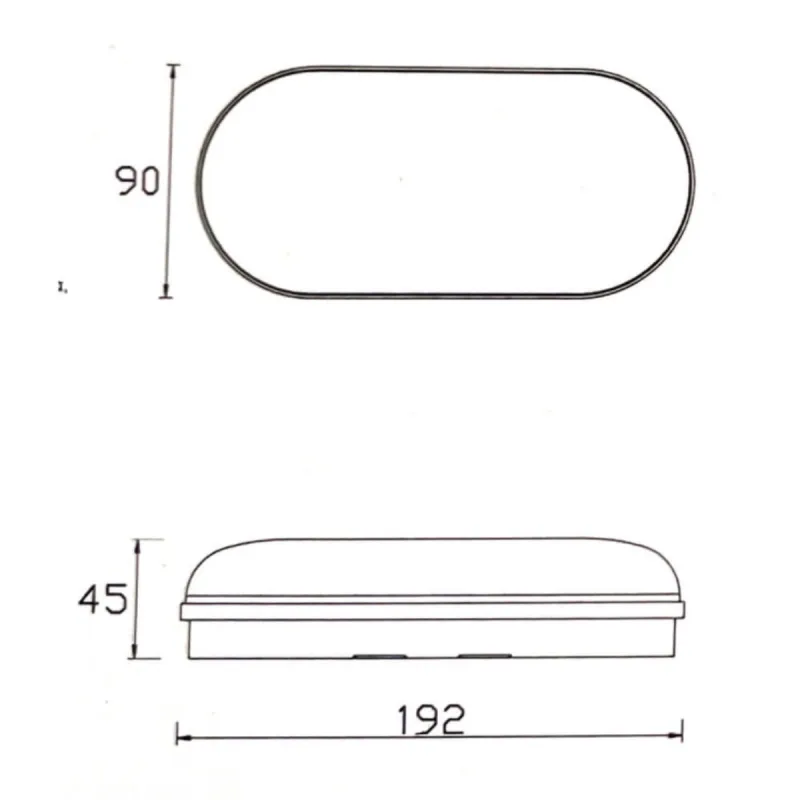 PURELIGHT LED wall light dimensional drawing wall installation measurements