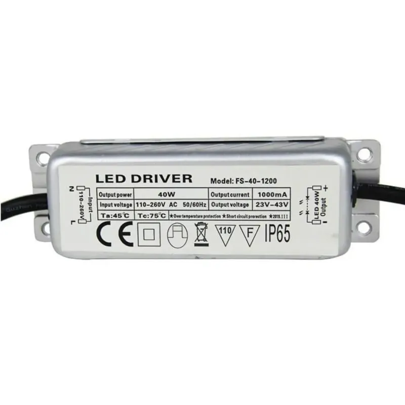 Driver LED 40W kit retrofit corrente constante alimentação candeeiro