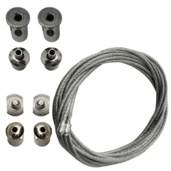 Kit suspensión carril monofásico colgante 1 metro con cable acero y accesorios para focos LED