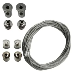 Kit suspension rail monophasé suspendu 1m câble acier accessoires spots LED installation pendante