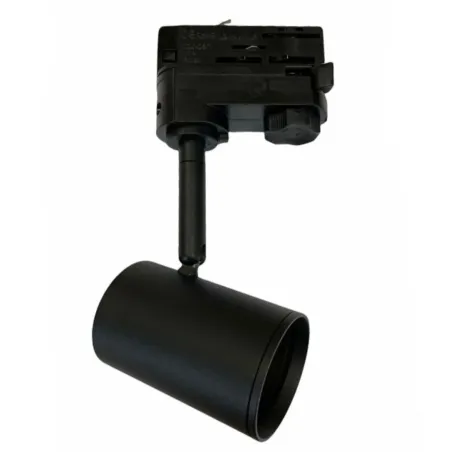 Faretto binario trifase nero orientabile GU10 alluminio illuminazione professionale vetrine negozi