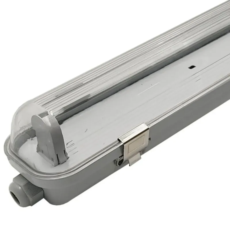 Pantalla estanca IP65 para 1 tubo LED 120cm cuerpo ABS difusor policarbonato exteriores garajes