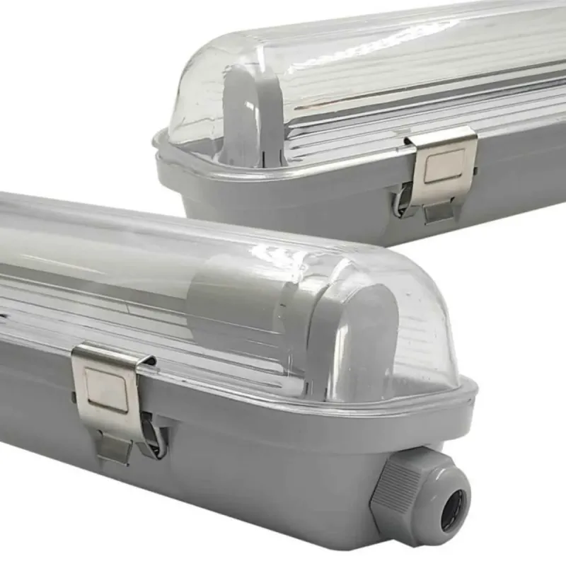 IP65 waterproof batten 120cm 1 LED tube stainless steel closure clip detail T8 G13 tube fixing