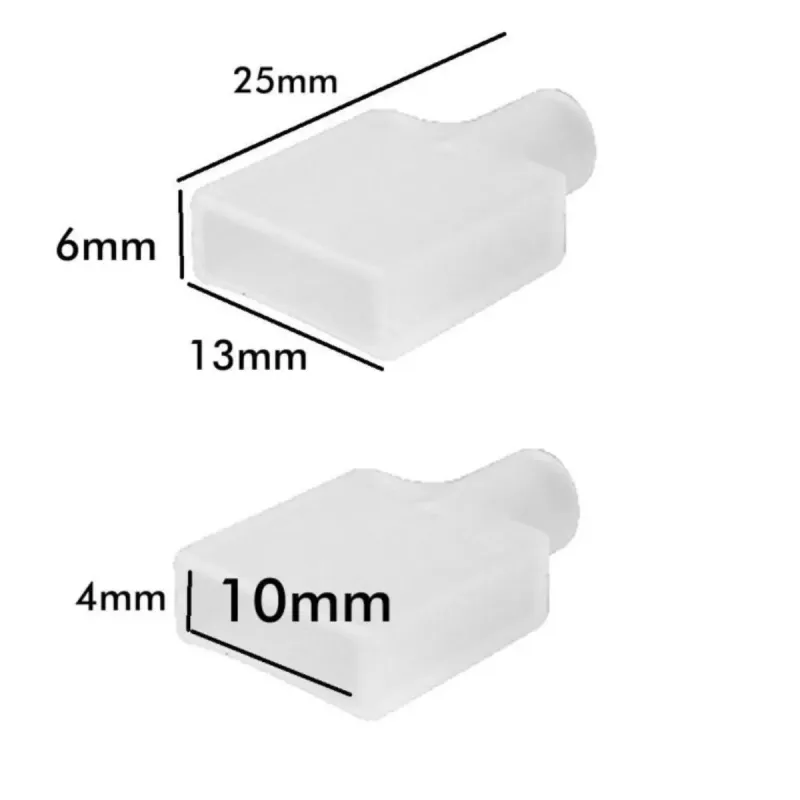 Bouchon initial silicone ruban LED schéma technique mesures 10mm 12mm 25mm 6mm dimensions précises