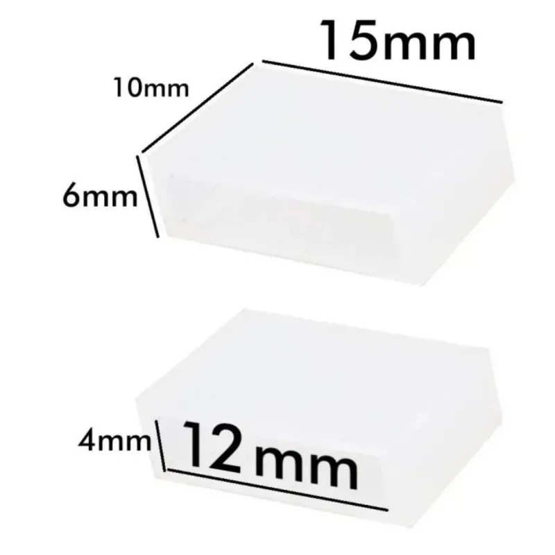 Final silicone end cap LED strip technical diagram dimensions 10mm 15mm 6mm 4mm 12mm precise measurements
