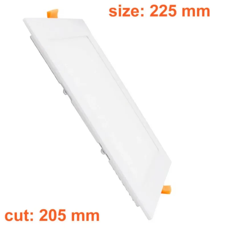 Painel slim LED quadrado 225mm corte 205mm 24W CCT encastrar teto