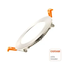 Pannello slim LED tondo 10W acciaio inox CCT OSRAM Duris E 2835 bagno cucina zone umide